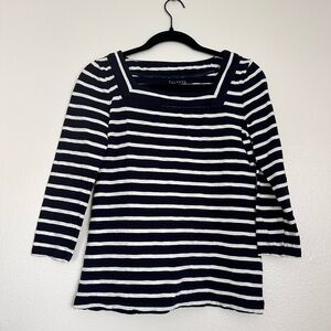 Talbots Women's Navy Striped Top